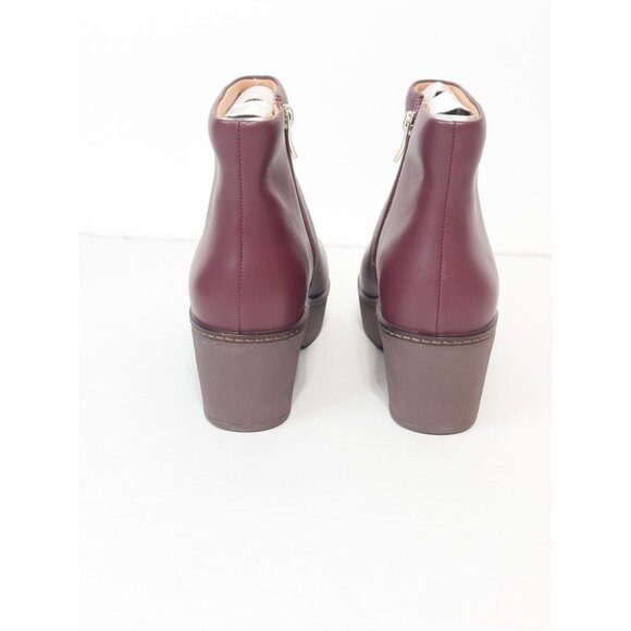 FITFLOP NWB Sz 9 Oxblood Leather Pilar Ankle Boots - Picture 6 of 12